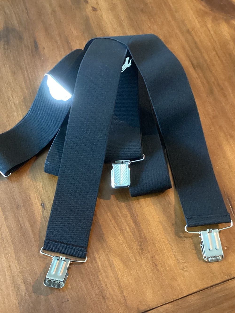 Men's Black Elastic Suspenders with Silver Clips - Classic Style